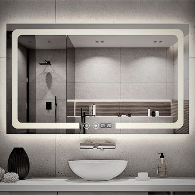 DUSEL Зеркало LED Smart DE-M3001 70x90 сенсорное включение, подогрев, часы, температура